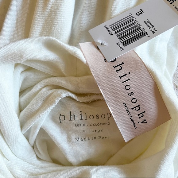 Philosophy NWT Short Sleeve Turtleneck Knit Top Size XL in Ivory White - Picture 10 of 11